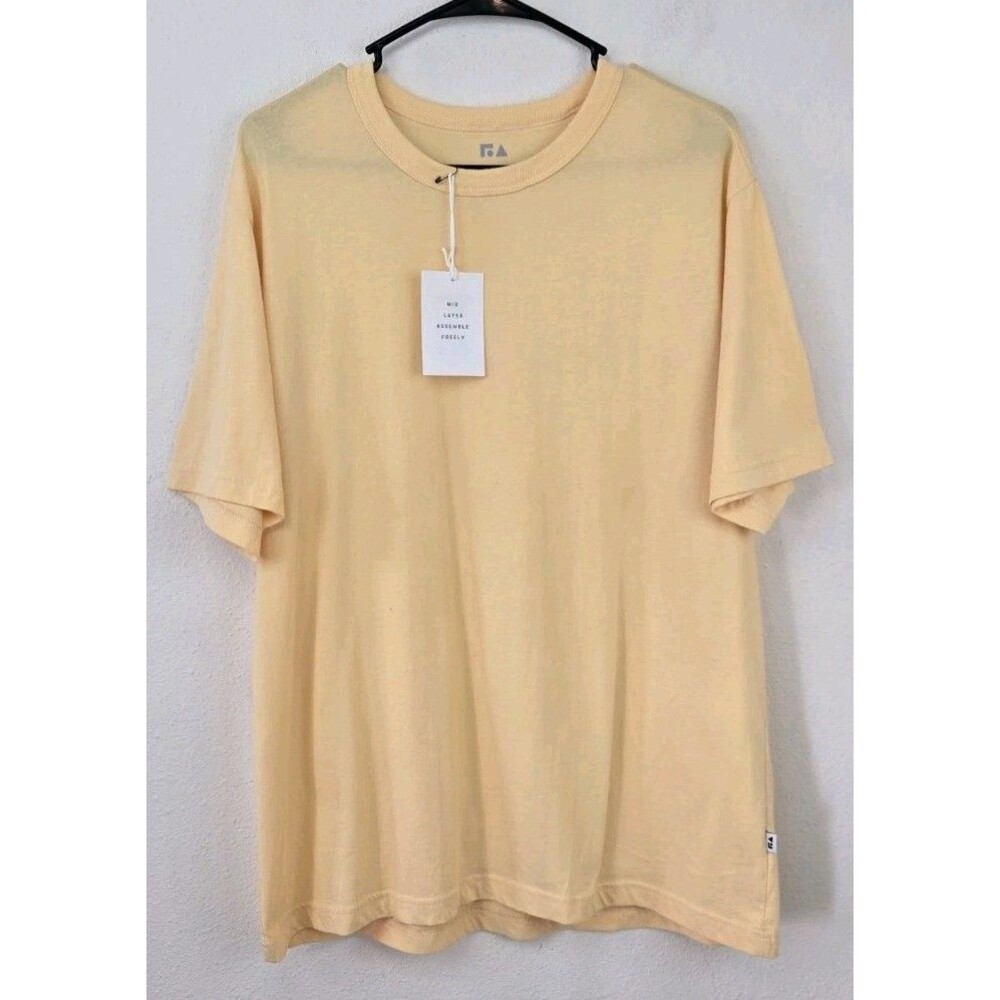 Free Assembly - Everyday Crew T-Shirt - Mens Sz L - Yellow - Soft Cotton Blend